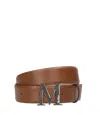 Max Mara Belts Leather Brown In Brown