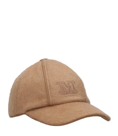 Max Mara Embroidered-logo Baseball Cap In Brown