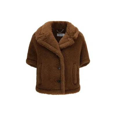 MAX MARA BROWN ALPACA VICUGNA PACOS COAT