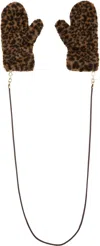Max Mara Ombrat Leopard-pattern Mittens In Brown