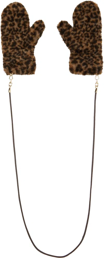 MAX MARA BROWN & BLACK OMBRATO10 GLOVES