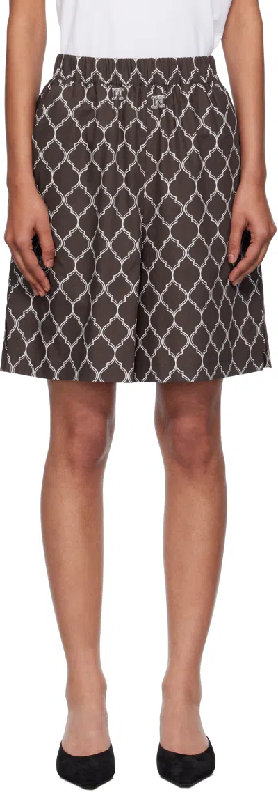Max Mara Brown & White Ululato Shorts
