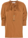 Max Mara Woman Top Camel Size 6 Cotton In Brown