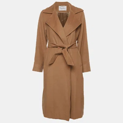Pre-owned Max Mara Brown Camel Fur Mid-length Coat S