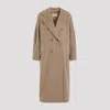Max Mara Double-breasted Beige Wool-cashmere Coat With Tailored Silhouette In Brown