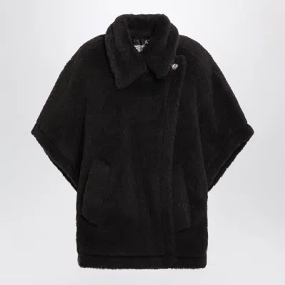 Max Mara Brown Cape In Alpaca And Wool Teddy Fabric