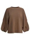 Max Mara Knitwear With Button Detail And Raglan Sleeves In Brown