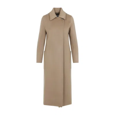 Max Mara Brown Cashmere Long Coat With Classic Collar