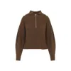 Max Mara Half-zip Wool And Cashmere Sweater In Brown