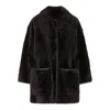 Max Mara Pirenei Reversible Sheepskin Coat In Black