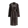 Max Mara Brown Cotton Coat In Brown