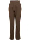Max Mara Galizia Denim Effect Straight Pants In Brown