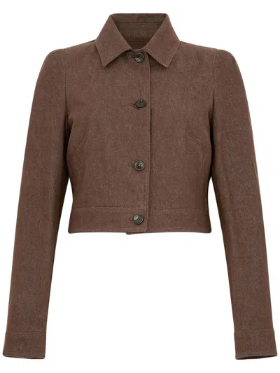 MAX MARA BROWN COTTON JACKET