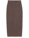Max Mara Cotton With Denim Effect Long Skirt In Brown