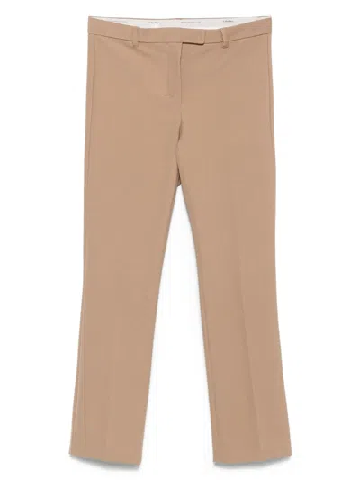 Max Mara Brown Cotton Slim Fit Pants