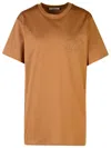 Max Mara Papaia Embroidered Logo T-shirt In Brown
