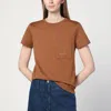 Max Mara Papaia Embroidered Logo T-shirt In Brown