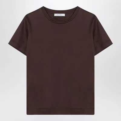 MAX MARA MAX MARA  BROWN COTTON T-SHIRT
