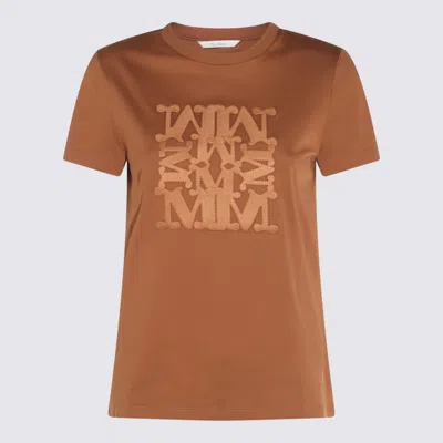 MAX MARA BROWN COTTON T-SHIRT