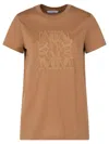 Max Mara Brown Cotton T-shirt In Brown