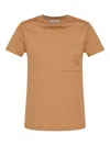 Max Mara Camel-coloured T-shirt In Cotton In Brown