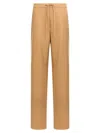 Max Mara Pantalone A Coulisse In Saglia Di Lana Cammello In Brown