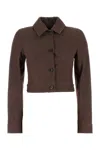 Max Mara Cropped Jacket In Marrone