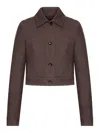 Max Mara Belted Jacket With Buttoned Cuffs And Epaulettes In Brown