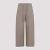 Max Mara Relaxed Fit Wide Leg Trousers In Neutral Cotton In Gray