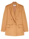 Max Mara Double-breasted Jacket Structured Shoulders In Orange