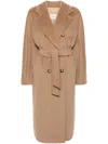 Max Mara Brown Double-breasted Virgin Wool Coat In Neutrals
