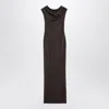 Max Mara Pianoforte Brown Dress In Viscose And Lurex Yarn Women In Brown