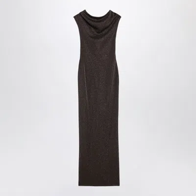Max Mara Brown Dress In Viscose And Lurex Yarn