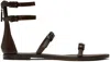 Max Mara Brown Evegflat Sandals In 5 Dark Bown