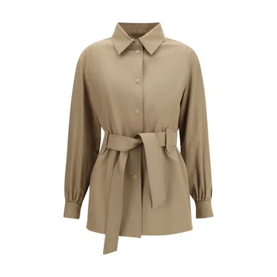 Max Mara Virgin Wool Jacket-shirt In Brown