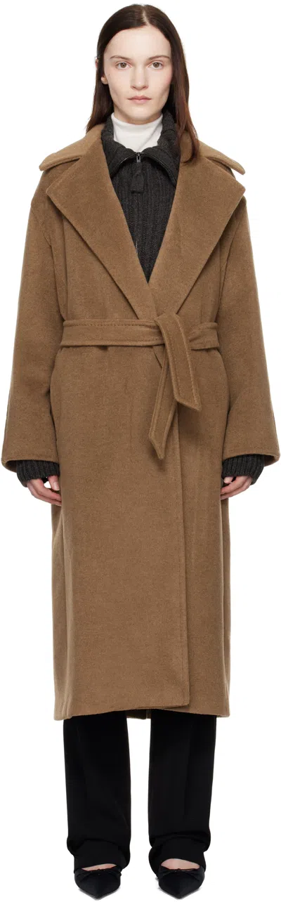 Max Mara Brown Fragore Coat In 006 Tobacco