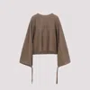 Max Mara Wool Drawstring Cuffs Pullover In Neutral