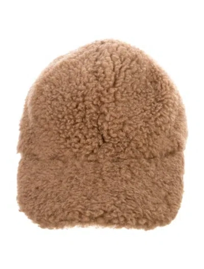 Pre-owned Max Mara Brown Fur Baseball Cap