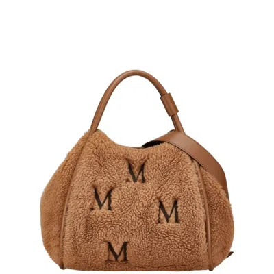 Pre-owned Max Mara Brown Fur Leather Handbag Shopping Bag Shoulder Bag ()
