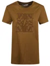Max Mara Brown Graphic Embellished T-shirt In Brown