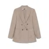 Max Mara Lapel Long-sleeved Suit Jacket In Gray