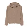 Max Mara Hooded Zip-up Cardigan In Brown