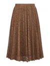 Max Mara Brown Lace Leandro Pleated Midi Skirt