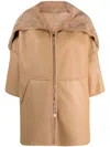 Max Mara Pappino Leather Coat In Brown