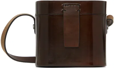 Max Mara Brown Leather Cubes Bag In 1 Dark Bown