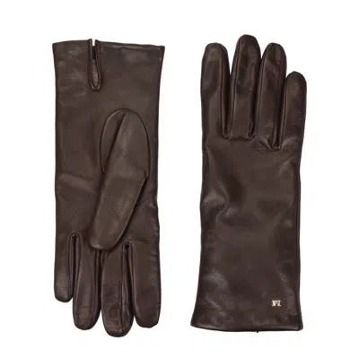 Max Mara Brown Leather Gloves