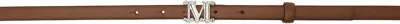 Max Mara Brown Leather Monogram Belt In 002 Amber Brown