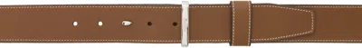 Max Mara Brown Leather Twin-fastening Belt In 001 Amber Brown