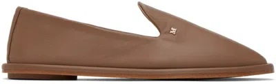 Max Mara Brown Leen Slippers In 032 Hazelnut