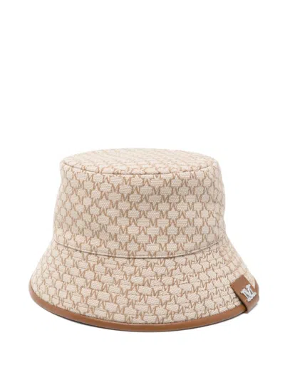MAX MARA BROWN LOGO BUCKET HAT
